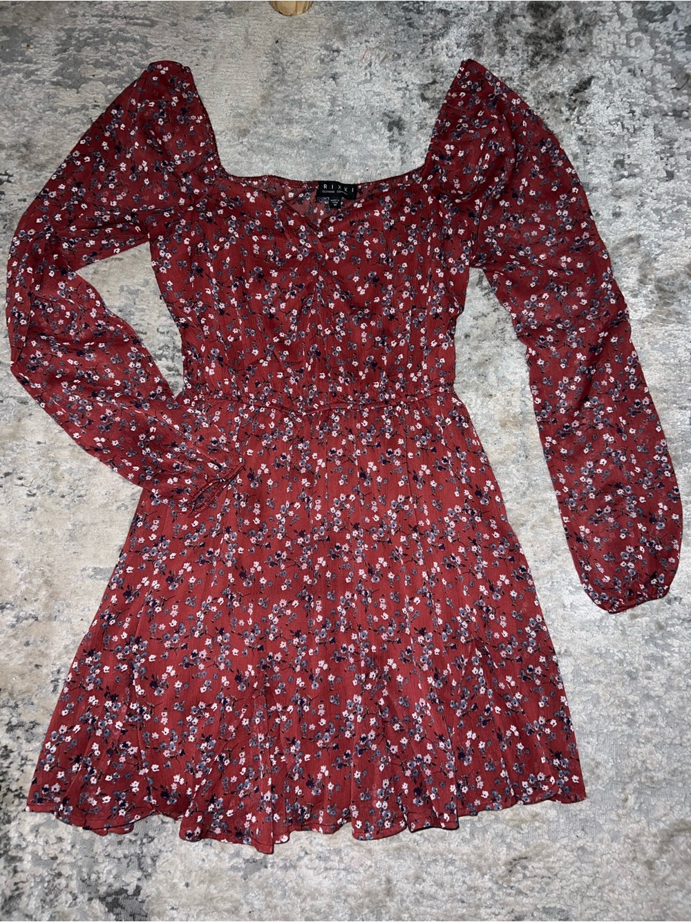 Trixxi Rust Red Floral Mini Dress